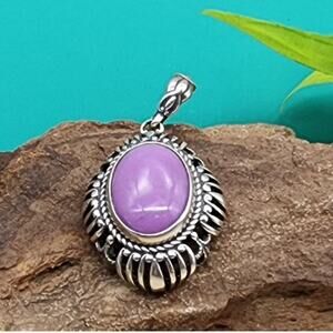 Carolyn Pollack Relios AW 925 Sterling Purple Phosphosiderite 2.2" Pendant 24g